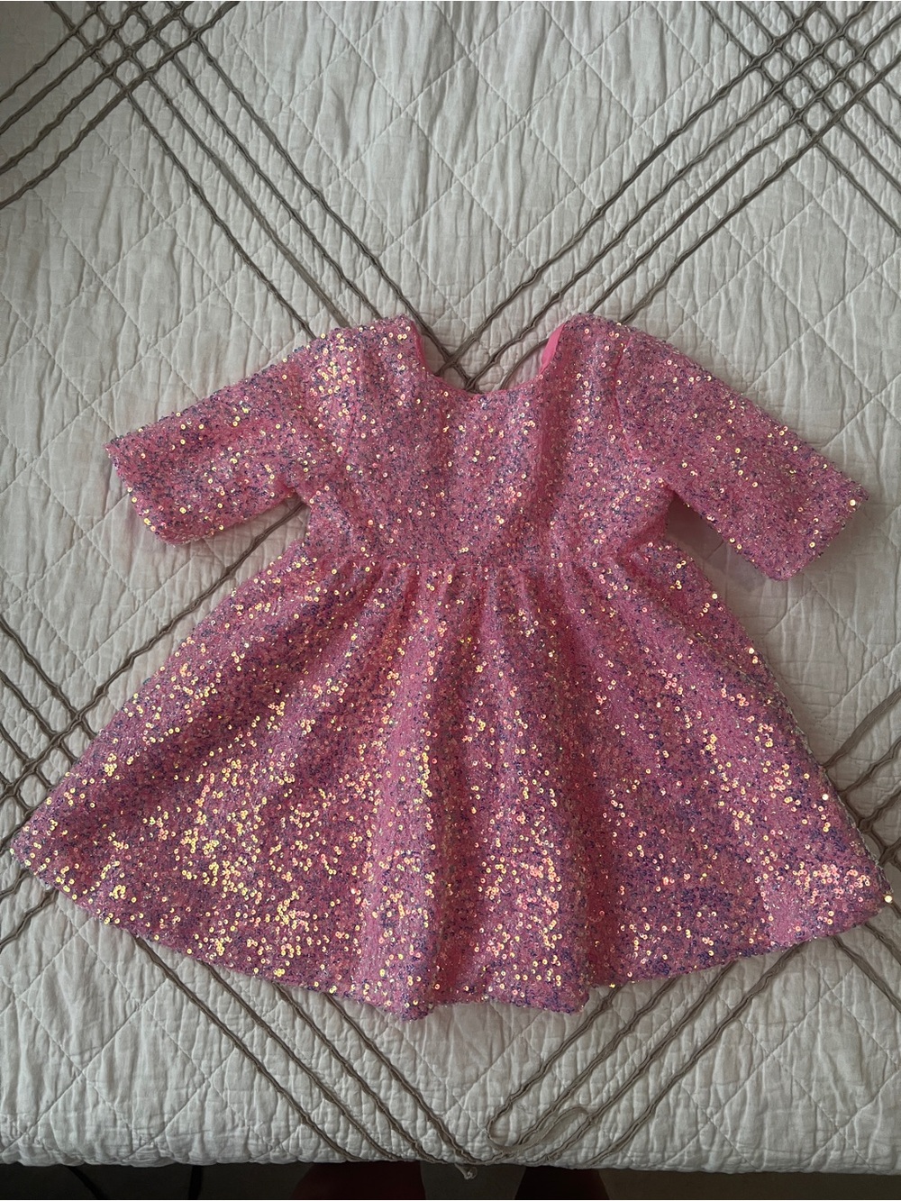 Pink Sequin Girls' Party Dress